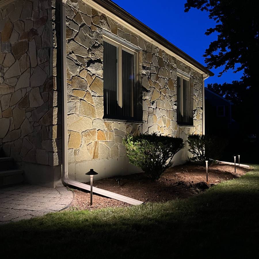 Canton stone foundation and walkway path lighting