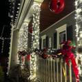 Custom holiday light installation on a Massachusetts home