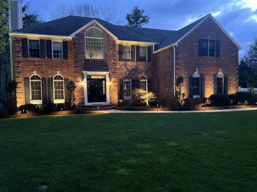 Architectural permanent lighting installed on a local home
