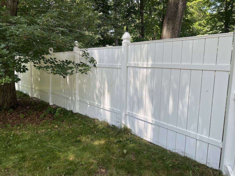 Privacy fence after soft washing looking bright and clean